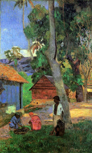  Paul Gauguin Around the Huts - Art Print