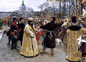  Ilia Efimovich Repin Arrival tsars Piotr and Ioann - Art Print