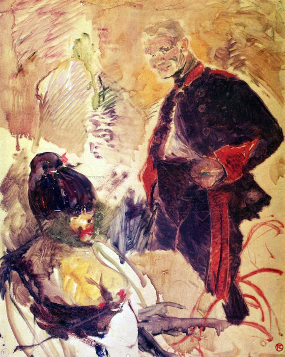  Henri De Toulouse-Lautrec Artillerman and Girl - Art Print