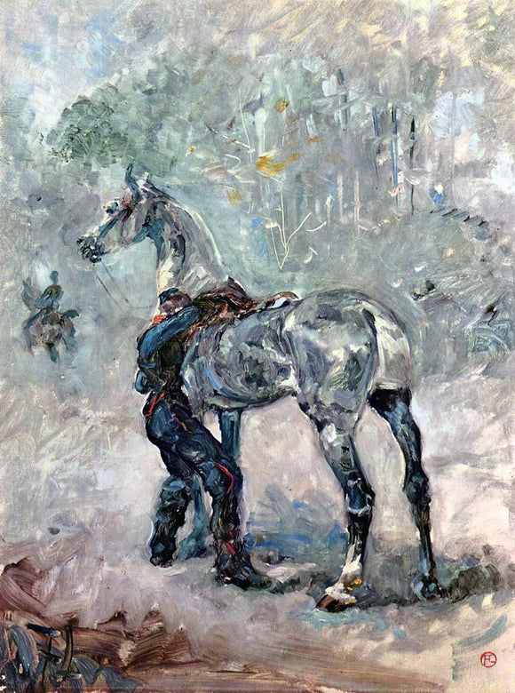  Henri De Toulouse-Lautrec Artilleryman Saddling His Horse - Art Print