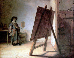  Rembrandt Van Rijn Artist in His Workshop - Art Print