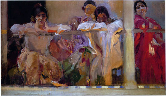  Joaquin Sorolla Y Bastida Artist's Patio, Cafe Novedades, Seville - Art Print