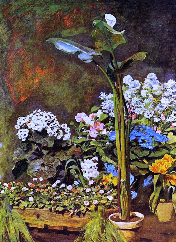  Pierre Auguste Renoir Arum and Conservatory Plants - Art Print