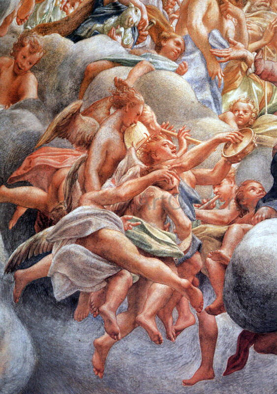  Correggio Assumption of the Virgin, Detail of Angelic Musicians - Art Print