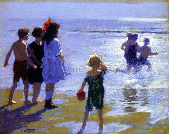  Edward Potthast At Low Tide - Art Print