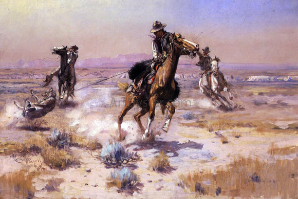  Charles Marion Russell At Rope's End - Art Print