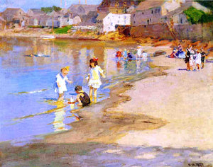  Edward Potthast At the Beach - Art Print