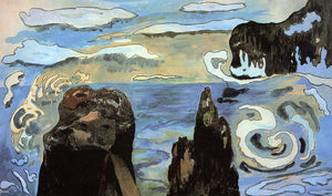  Paul Gauguin At the Black Rocks (also known as Rocks by the Sea) - Art Print