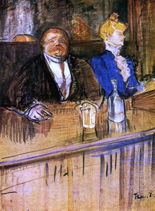  Henri De Toulouse-Lautrec At the Cafe: The Customer and the Anemic Cashier - Art Print