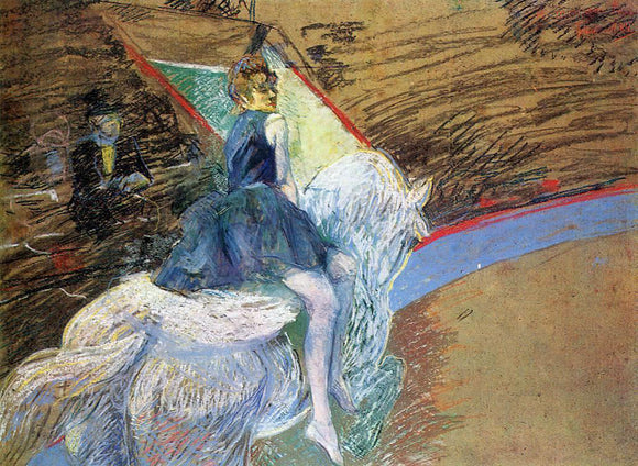  Henri De Toulouse-Lautrec At the Cirque Fernando: Rider on a White Horse - Art Print
