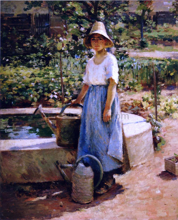  Theodore Robinson At the Fountain - Art Print