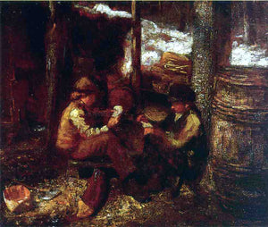  Eastman Johnson At the Maple Sugar Camp - Art Print