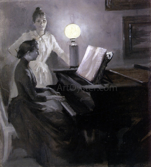  Albert Edelfelt At the Piano - Art Print