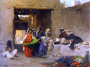  Eugene Alexis Girardet At The Souk - Art Print