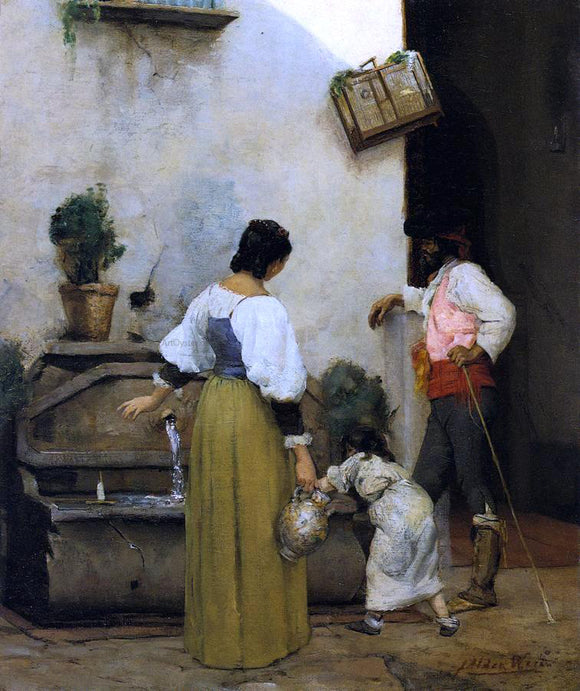  Julian Alden Weir At the Water Trough - Art Print