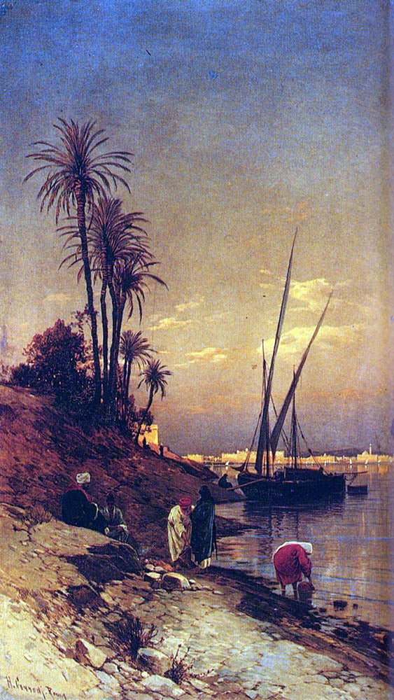  Hermann Solomon Corrodi At The Water's Edge - Art Print