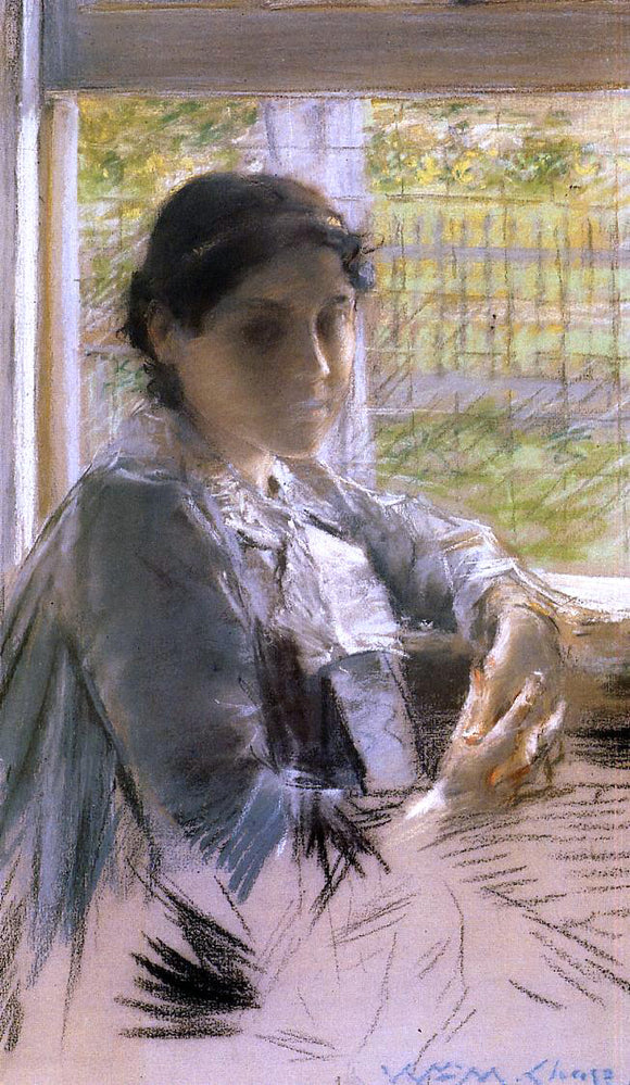  William Merritt Chase At the Window - Art Print