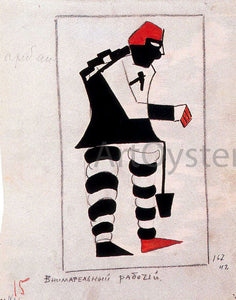  Kazimir Malevich Attentive Worker - Art Print