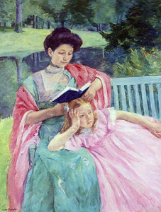  Mary Cassatt Auguste Reading to Her Daughter - Art Print