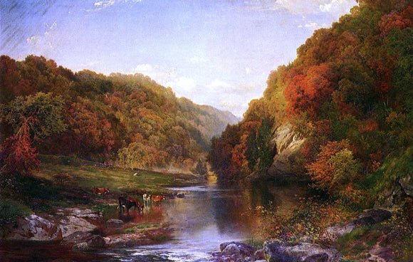 Thomas Moran Autumn on the Wissahickon - Art Print