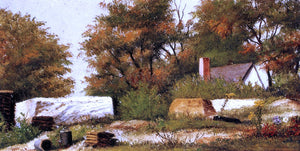  William Aiken Walker Autumn Scene in the Woods of North Carolina with House and Stacks of Wood - Art Print