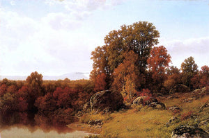  William Mason Brown Autumn Scene on the Connecticut River - Art Print