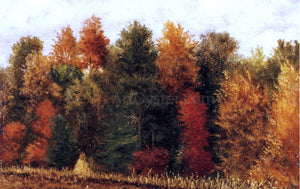  William Aiken Walker Autumn Woods at the Edge of a Cornfield - Art Print