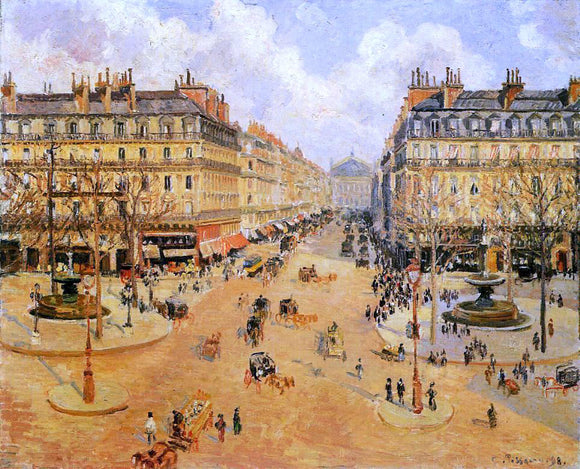  Camille Pissarro Avenue de l'Opera: Morning Sunshine - Art Print