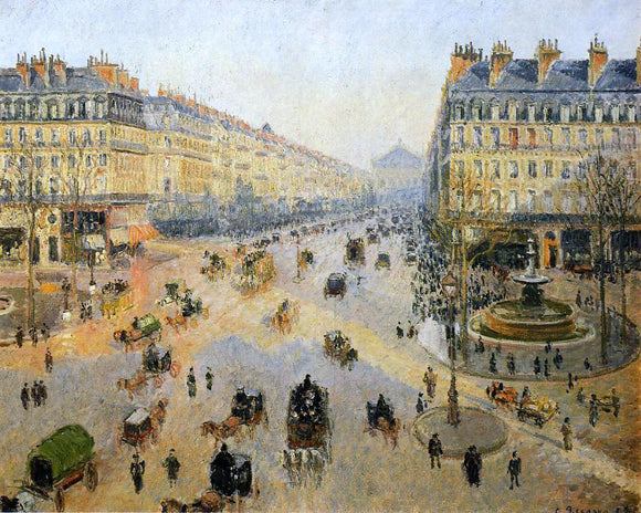  Camille Pissarro Avenue de l'Opera: Sunshine Winter Morning - Art Print