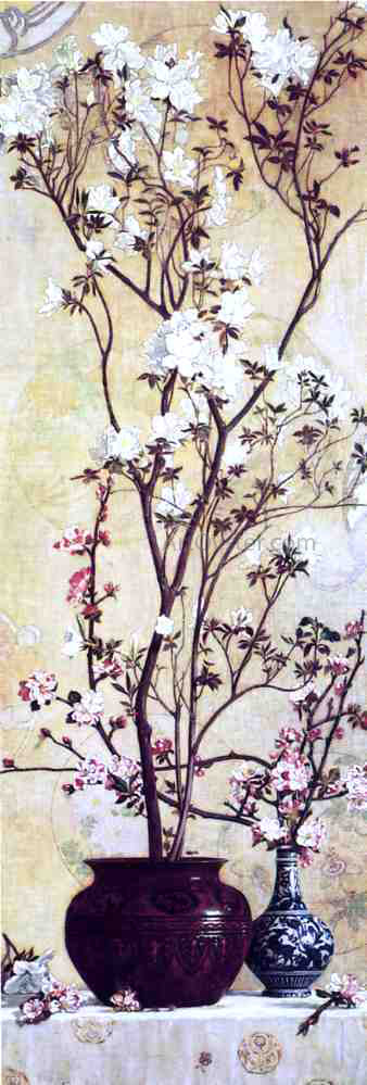  Charles Caryl Coleman Azaleas and Apple Blossoms - Art Print