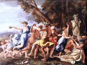  Nicolas Poussin Bacchanal Before a Statue of Pan - Art Print