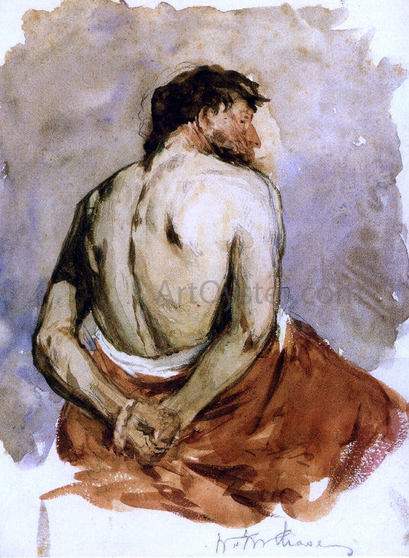  William Merritt Chase Back of a Male Figure - Art Print