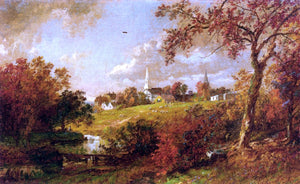  Jasper Francis Cropsey Back of the Village, Hastings-on-Hudson, New York - Art Print