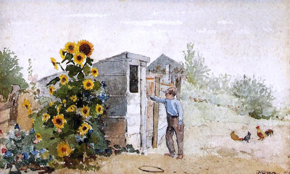  Winslow Homer Backyard, Summer - Art Print