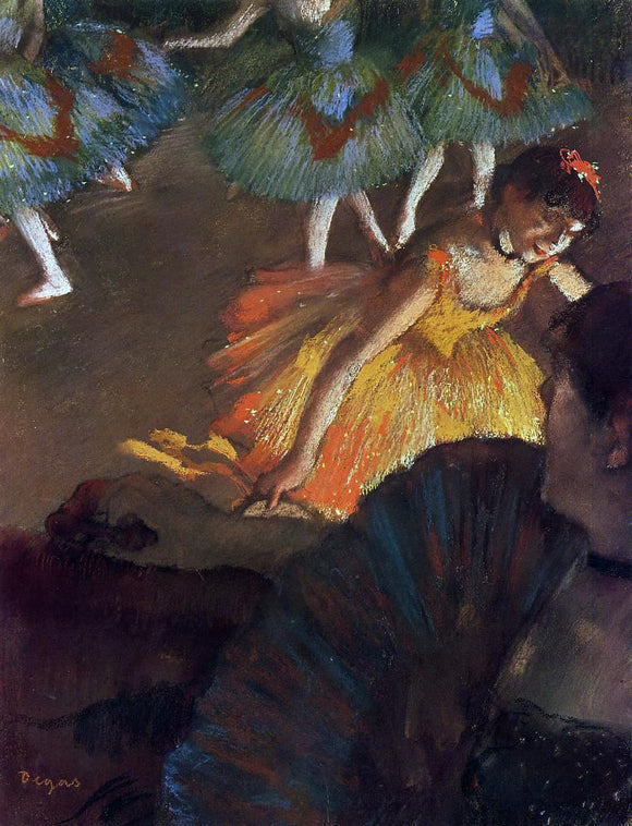  Edgar Degas Ballerina and Lady with a Fan - Art Print