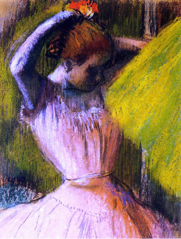  Edgar Degas Ballet Corps Member Fixing Her Hair - Art Print