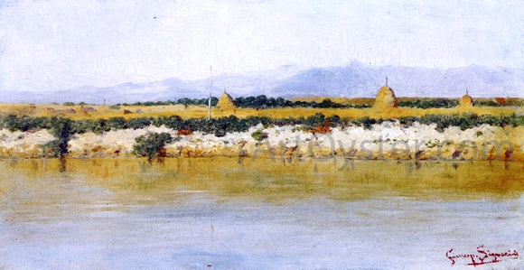  Giuseppe Signorini Banks of a River - Art Print