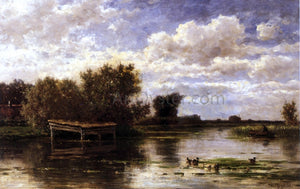  Willem Roelofs Banks of the River Gein, Holland - Art Print