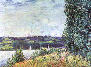  Alfred Sisley Banks of the Seine, Wind Blowing - Art Print