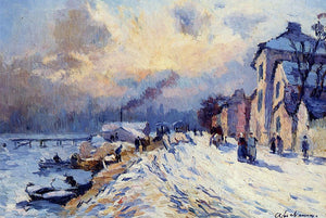 Albert Lebourg Banks of the Seine, Winter at Herblay - Art Print