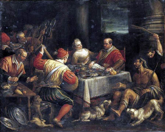  Leandro Bassano Banquet Scene - Art Print