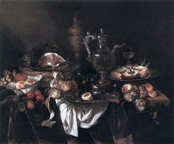  Abraham Van Beyeren Banquet Still-Life - Art Print