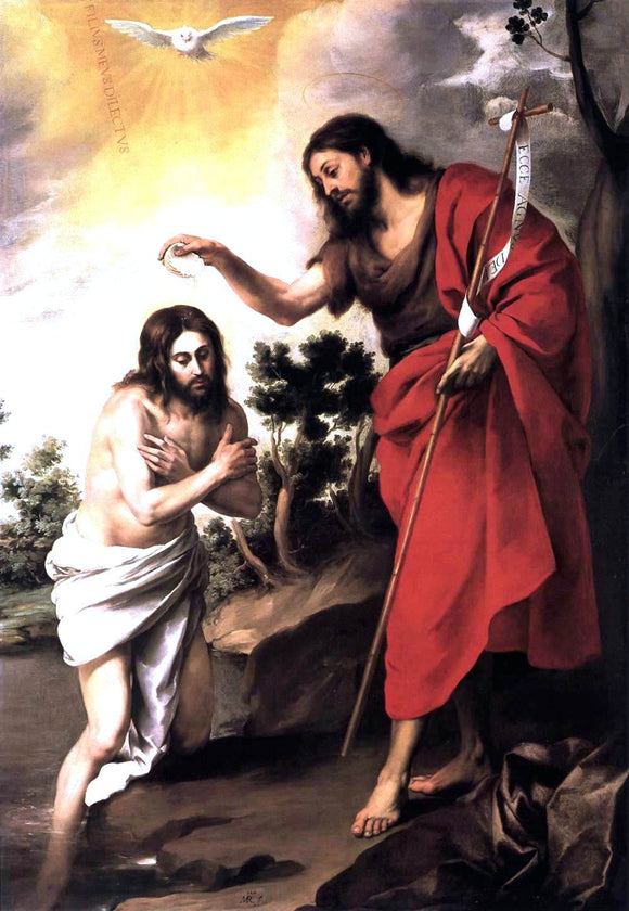  Bartolome Esteban Murillo Baptism of Christ - Art Print