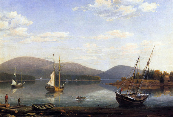  Fitz Hugh Lane Bar Island and Mt. Desert Mountains from Sommes Settlement - Art Print