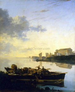  Adam Pynacker Barges on a River - Art Print