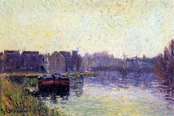  Gustave Loiseau Barges on the Oise - Art Print