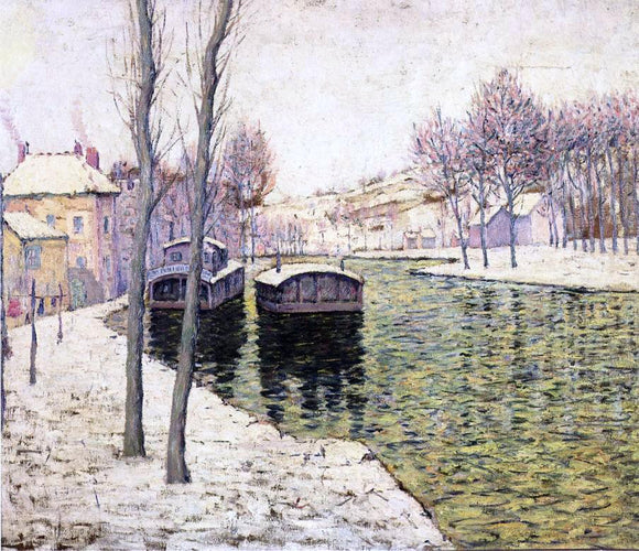  Ernest Lawson Barges on the Seine - Art Print