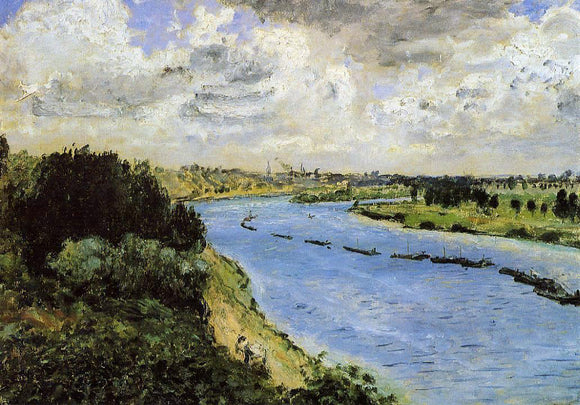  Pierre Auguste Renoir Barges on the Seine - Art Print