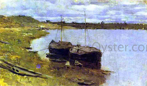  Isaac Ilich Levitan Barges. The Volga - Art Print