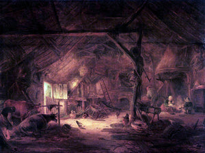  Isaac Van Ostade Barn Interior - Art Print